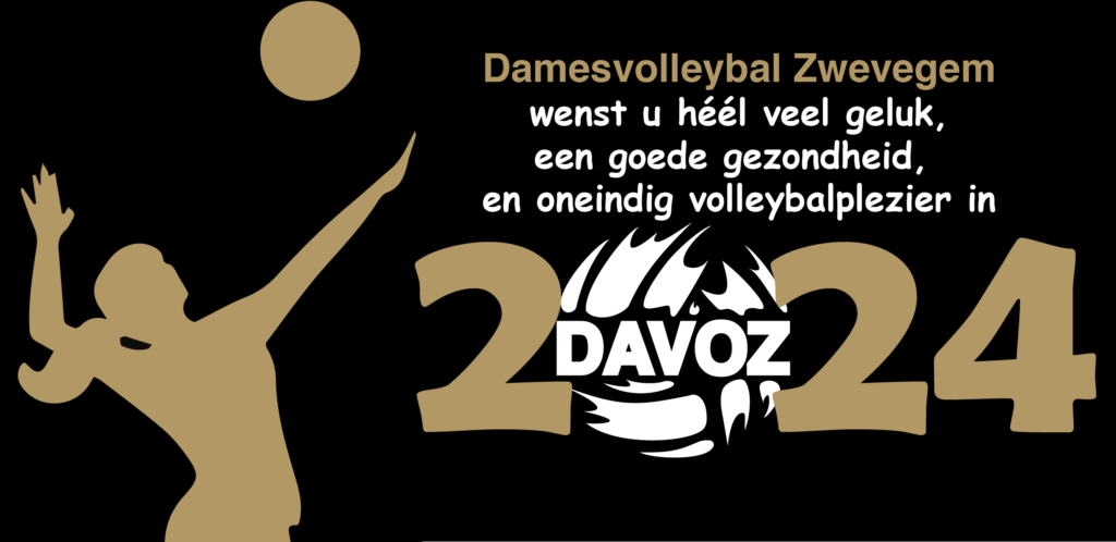 Damesvolleybal Zwevegem wenst u héél veel geluk, een goede gezondheid en oneindig volleybalplezier in 2024!